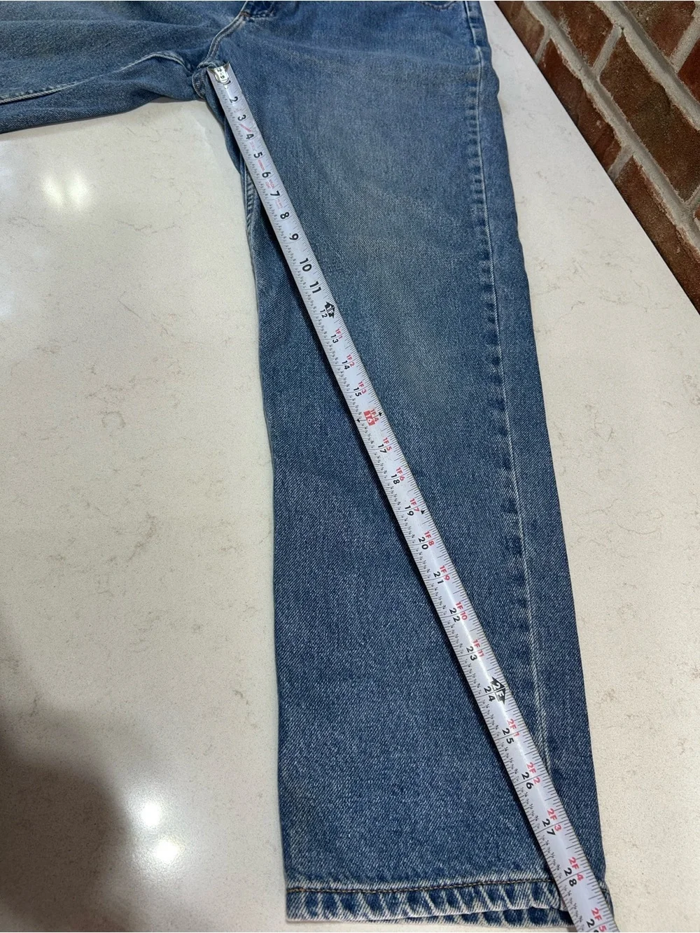 L.L. Bean Double L Comfort Waist Women's Straight-Leg Jeans in Blue Denim - Picture 7 of 9